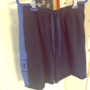 Navy Blue UA Shorts w/ Baby Blue Stripe(Large)